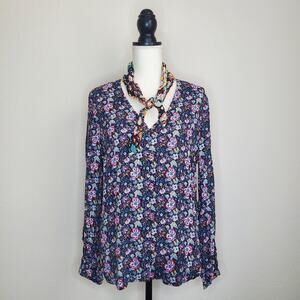 Frame Paisley Tie Neck Top Medium